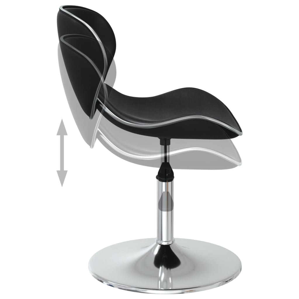 Dining chairs, set of 2, faux leather - black - number 6.