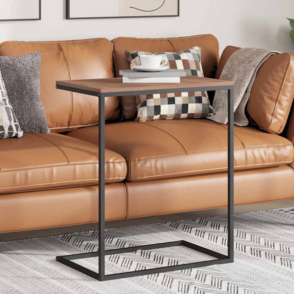 Stół boczny zbudowany drewniany - czarny i brązowy, 55 x 35 x 66 cm, 1, bez kół - number 1.