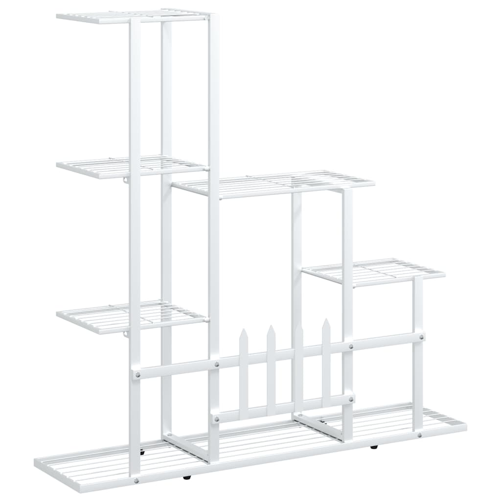 Stalak za cvijeće 94,5x25x88 cm metal - bijeli, 94,5x25x88 cm, 1, bez kotača - number 7.