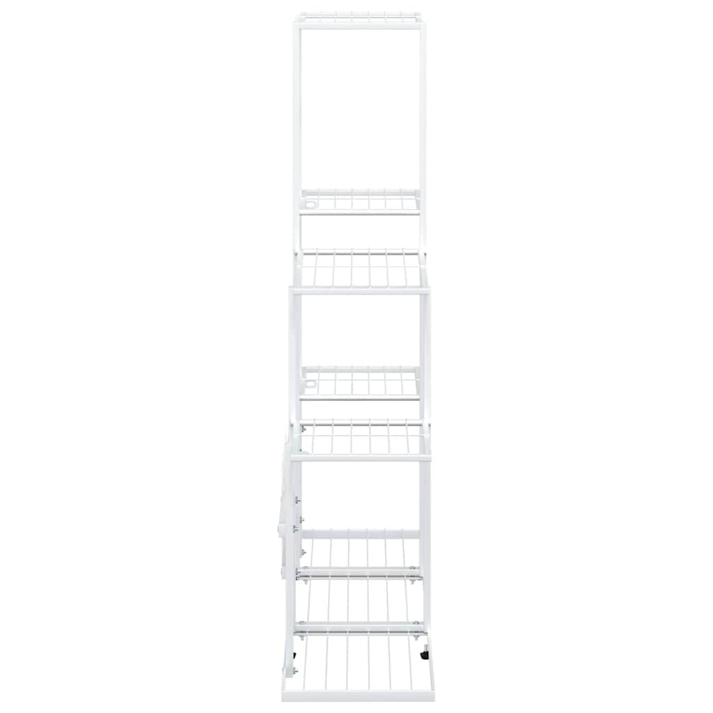 Stalak za cvijeće 94,5x25x88 cm metal - bijeli, 94,5x25x88 cm, 1, bez kotača - number 6.