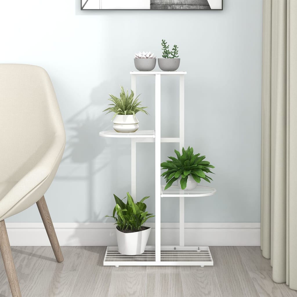 Flower stand in 4 levels metal - white, 43 x 22 x 76 cm, 1 - number 1.