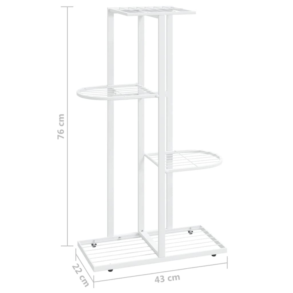 Flower stand in 4 levels metal - white, 43 x 22 x 76 cm, 1 - number 7.