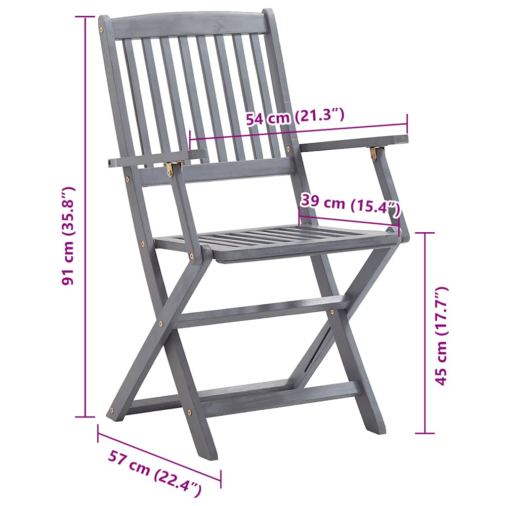 Sklopive vrtne stolice kom. sa jastucima puno drvo bagrem - crvena, 8, 1 - number 7.