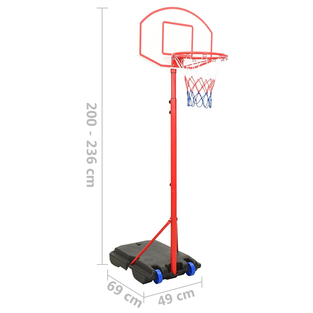Ensemble de basket 200-236 cm transportable et réglable - number 8.