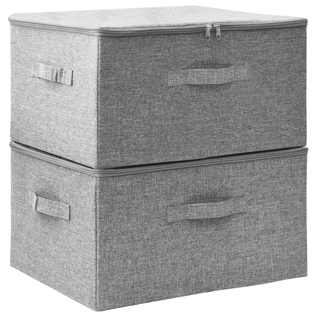 Storage boxes pc. 43x34x23 cm fabric - grey, 2, 1 - number 2.