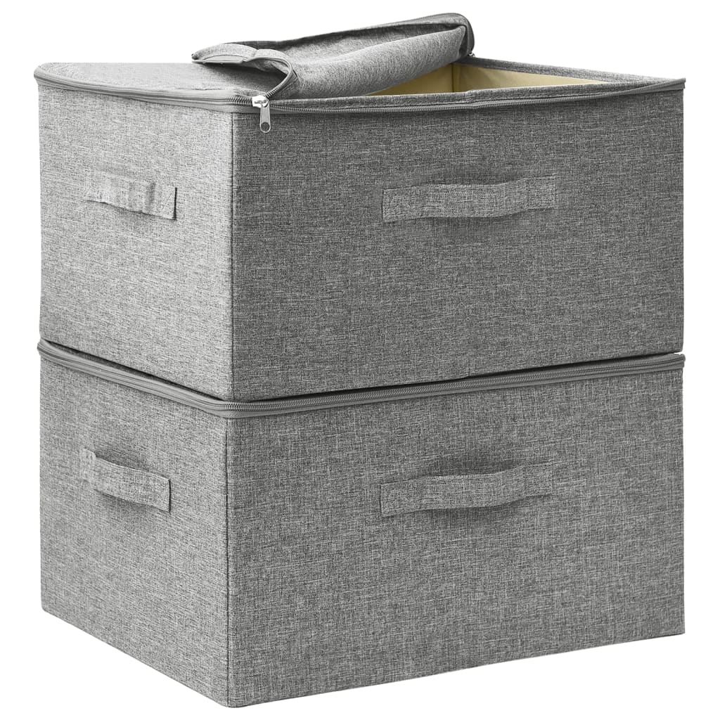 Storage boxes pc. 43x34x23 cm fabric - grey, 2, 1 - number 6.