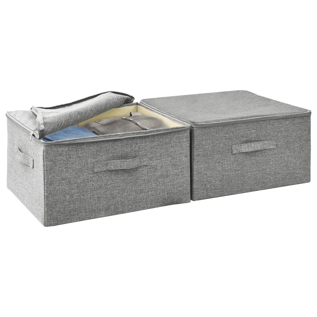 Storage boxes pc. 43x34x23 cm fabric - grey, 2, 1 - number 8.