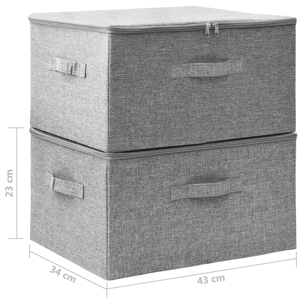 Storage boxes pc. 43x34x23 cm fabric - grey, 2, 1 - number 11.