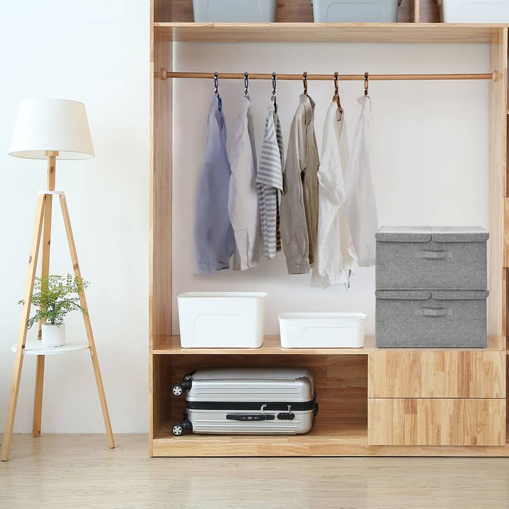 Storage boxes pc. 50x30x25 cm fabric - grey, 2, 1 - number 1.