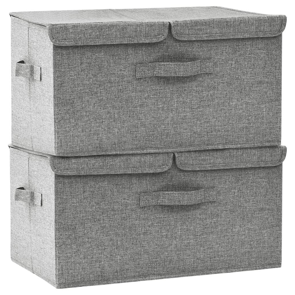 Storage boxes pc. 50x30x25 cm fabric - grey, 2, 1 - number 2.