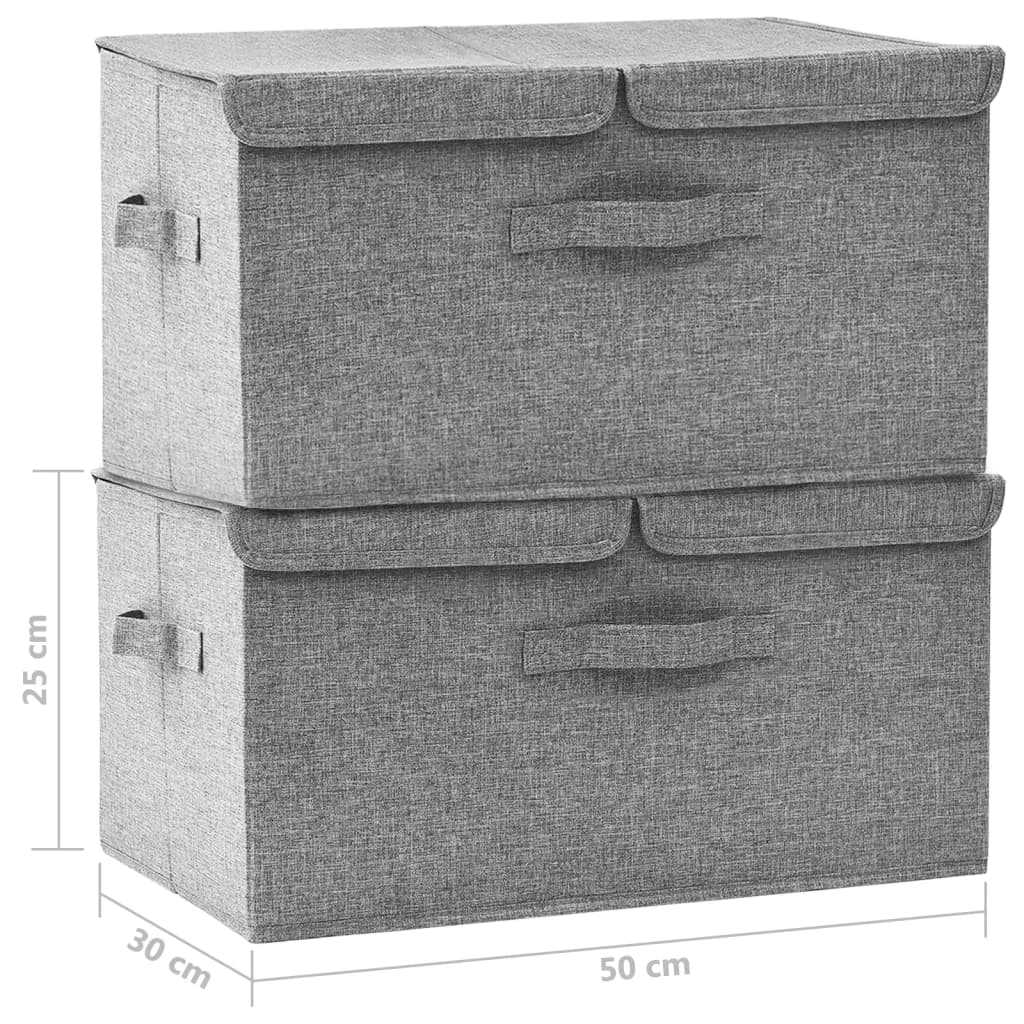 Storage boxes pc. 50x30x25 cm fabric - grey, 2, 1 - number 11.