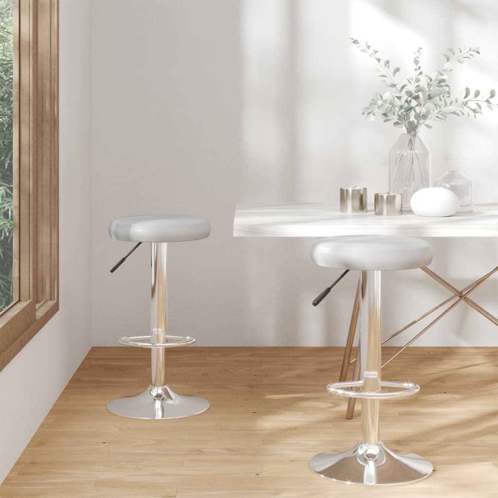 Hokery barowe szt. skóra ekologiczna - szary, 2 szt. - number 1.