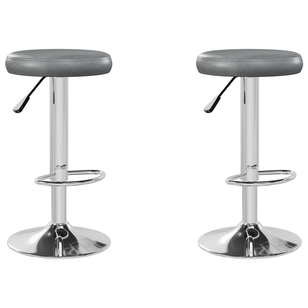 Hokery barowe szt. skóra ekologiczna - szary, 2 szt. - number 2.