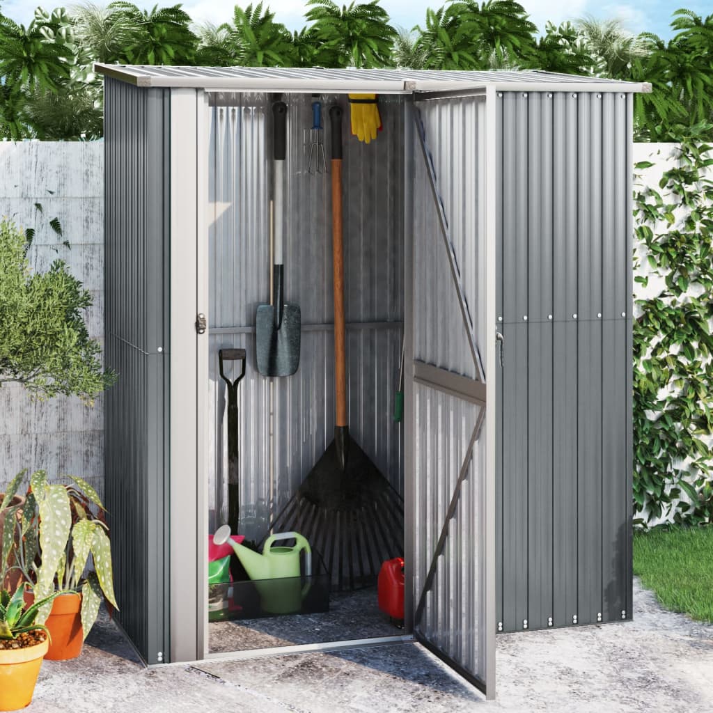 Garden shed 180.5x97x209.5 galvanized steel - grey, 1 - number 1.