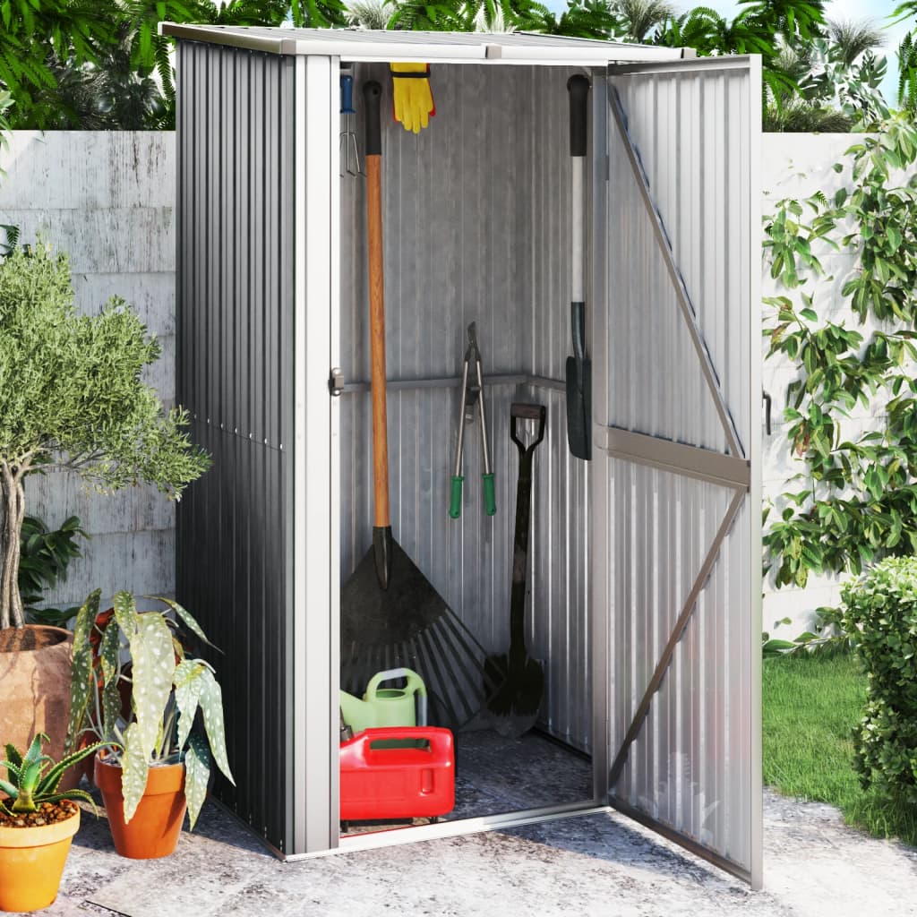 Garden shed 118.5x97x209.5 galvanized steel - grey, 1 - number 1.