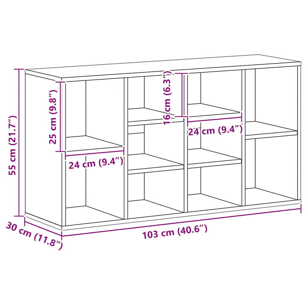 Skobænk 103x30x54,5 cm konstrueret træ betongrå - number 7.