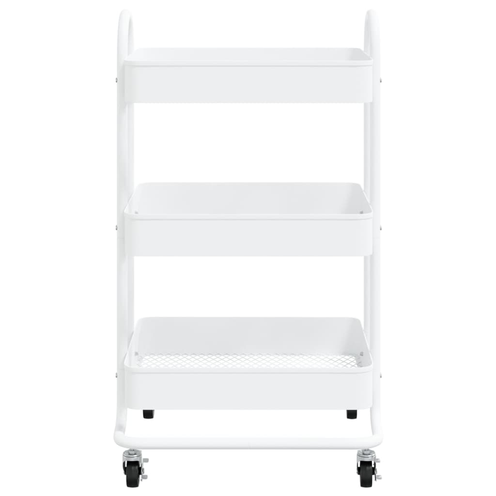 Trolley with 3 shelves 43x34x79 cm steel - white - number 3.