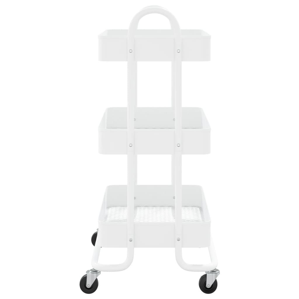 Trolley with 3 shelves 43x34x79 cm steel - white - number 4.