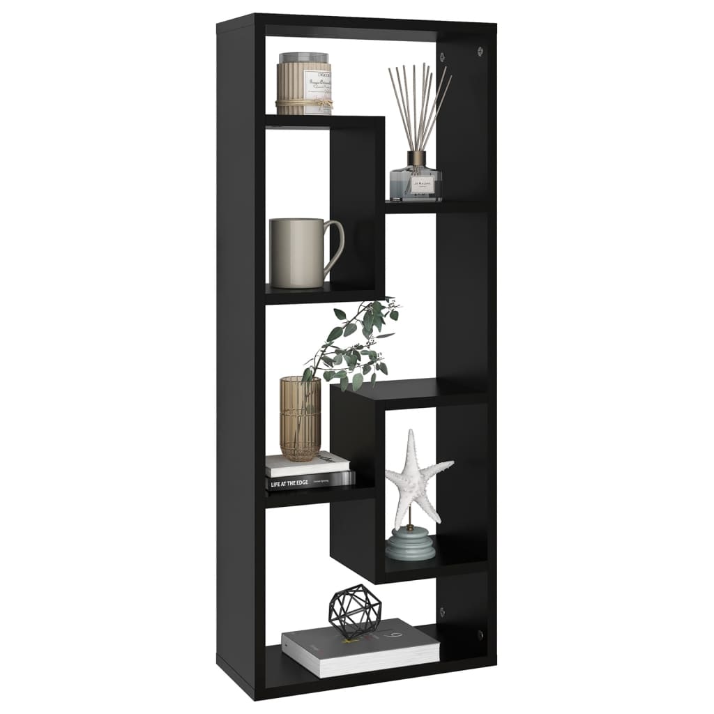 Półka ścienna 36x16x90 cm drewno klejone - czarna, 1 - number 3.