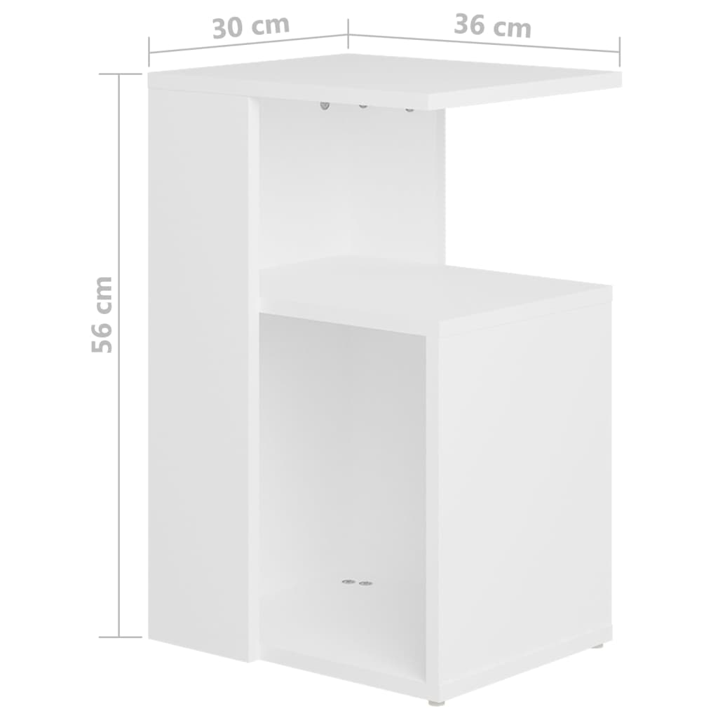 Sidebord 36x30x56 cm konstruert tre - hvit, 1 - number 6.