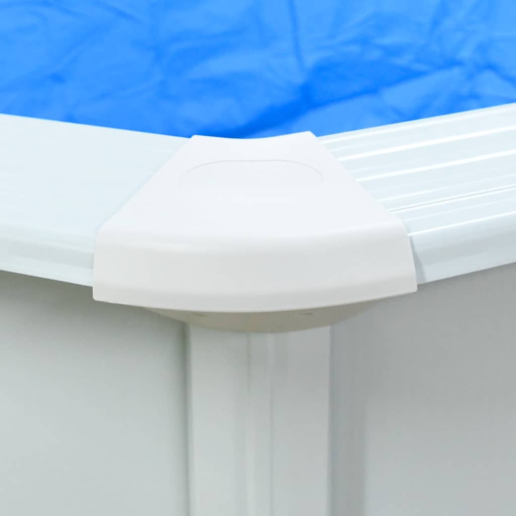 Piscine avec paroi en acier 490x360x120 cm ovale blanche - number 7.