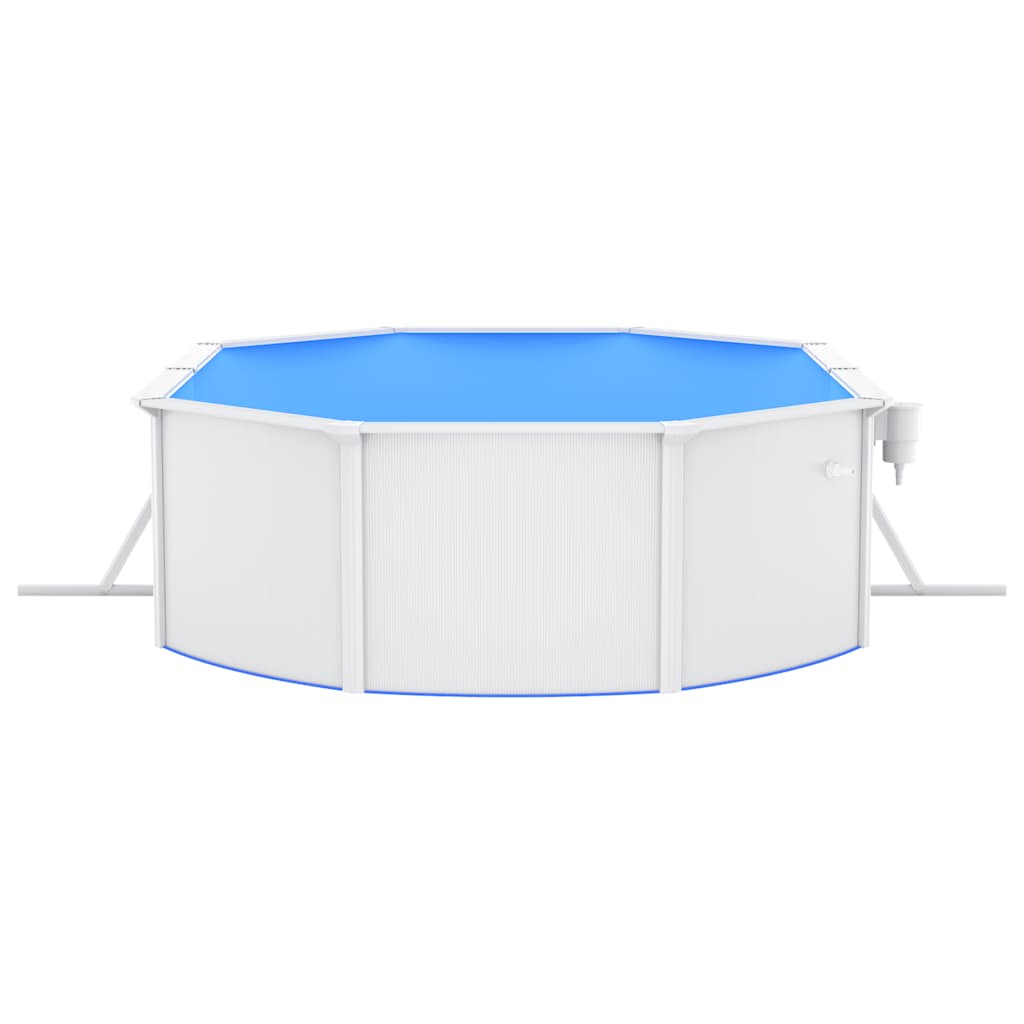 Piscine avec paroi en acier 490x360x120 cm ovale blanche - number 6.