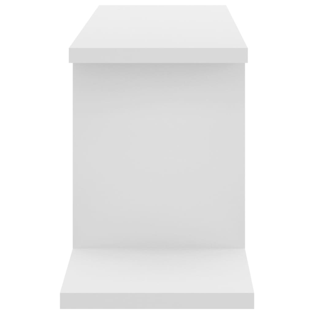 Veggmontert tv-hylle 125x18x23 cm konstruert tre - hvit, 1 - number 6.