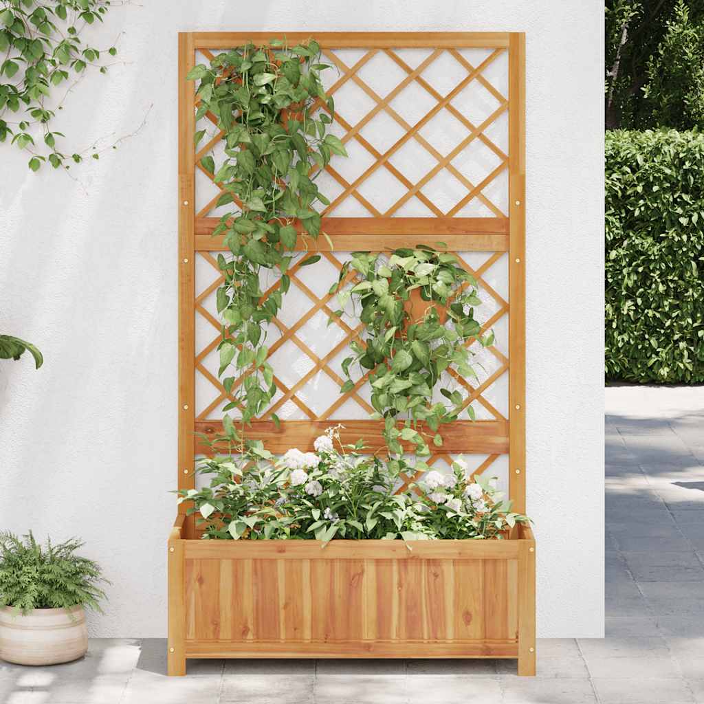 Raised planter with trellis 85x38x150 cm solid acacia wood - number 3.
