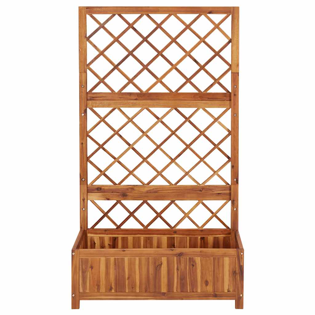 Raised planter with trellis 85x38x150 cm solid acacia wood - number 4.