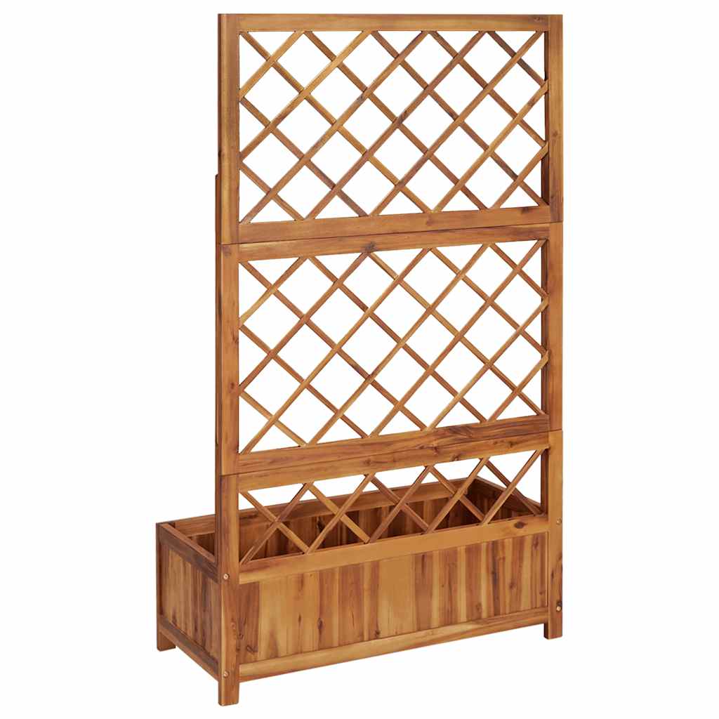 Raised planter with trellis 85x38x150 cm solid acacia wood - number 6.