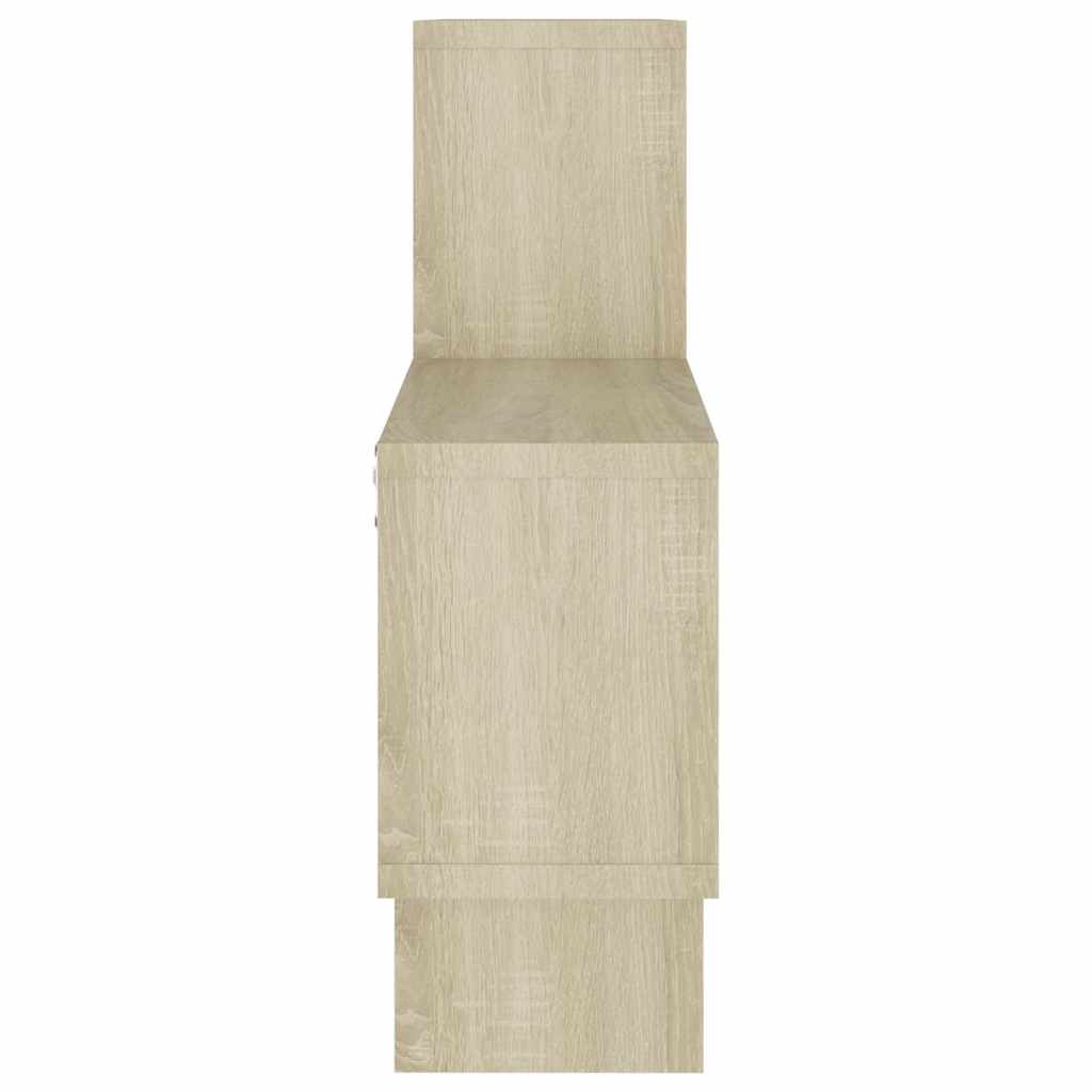 Bilformet væghylde 82x15x51 cm konstrueret træ sonoma-eg - number 4.