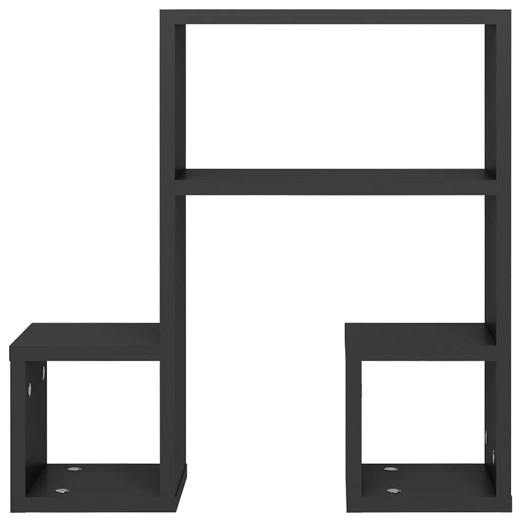 Vegghengte kubehyller stk. 50x15x50 cm konstruert tre - grå, 2, 1 - number 5.