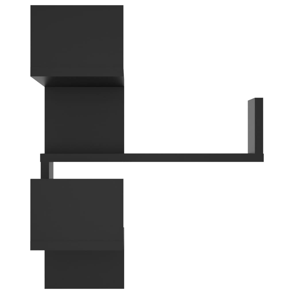 Półka ścienna narożna 40x40x50 cm drewno klejone - czarny, 1 - number 5.