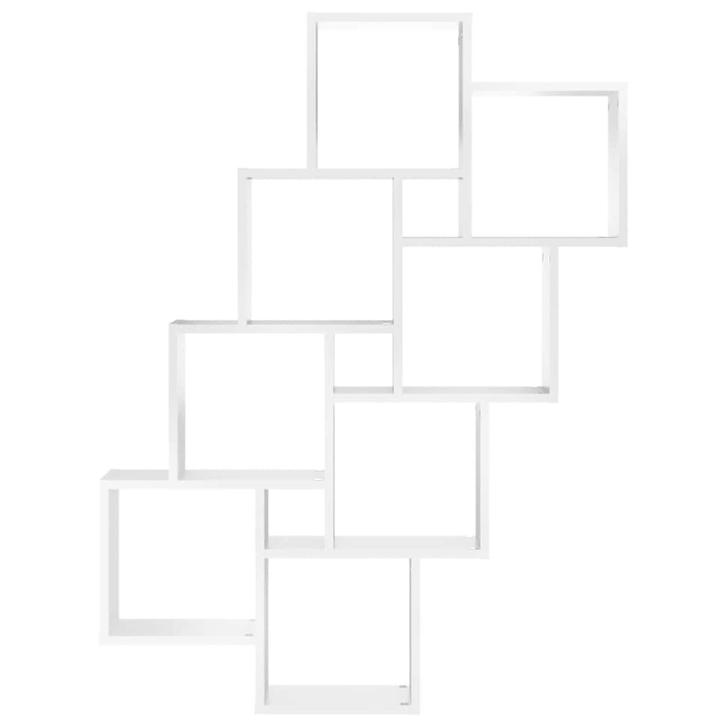 Półka ścienna 90x15x119 cm sześcienna drewno klejone - biała, 1 - number 4.