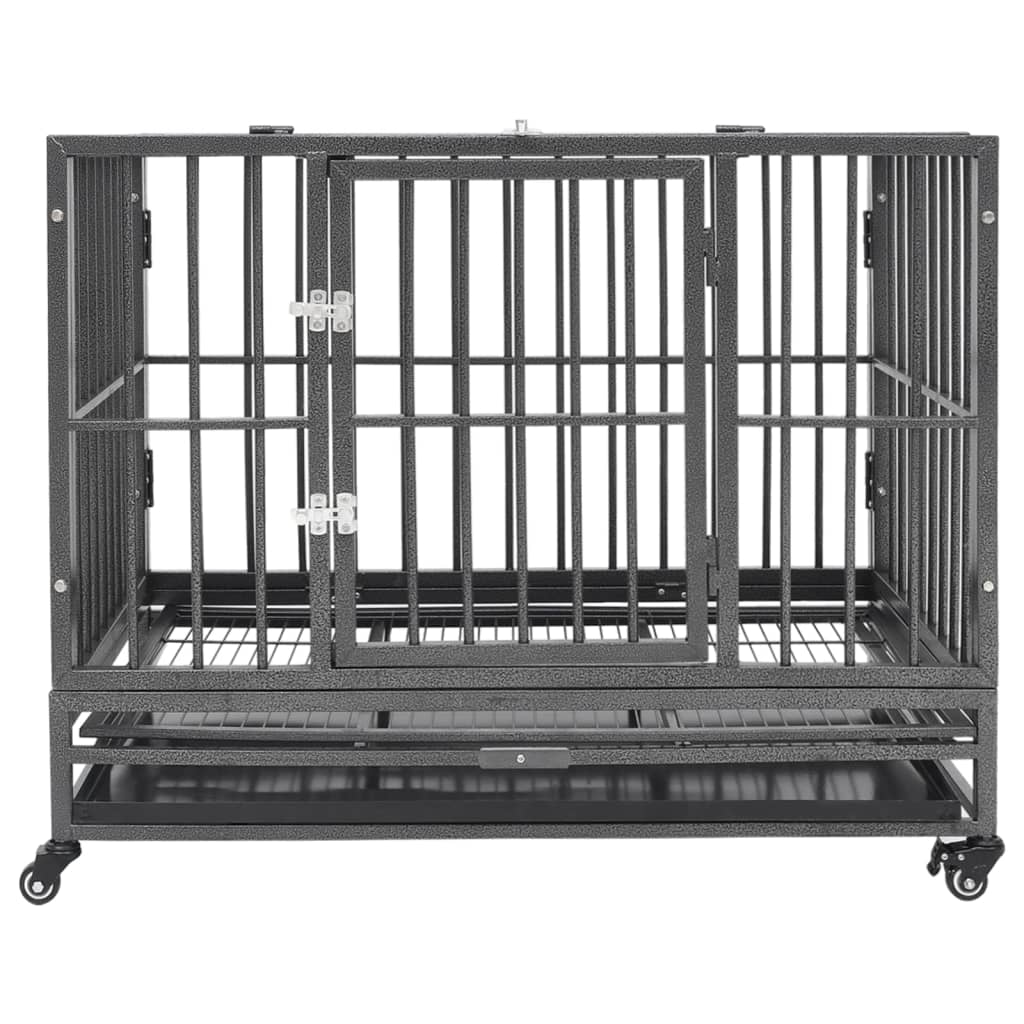Cage pour chien avec roues en acier - 92 x 62 x 76 cm - number 2.