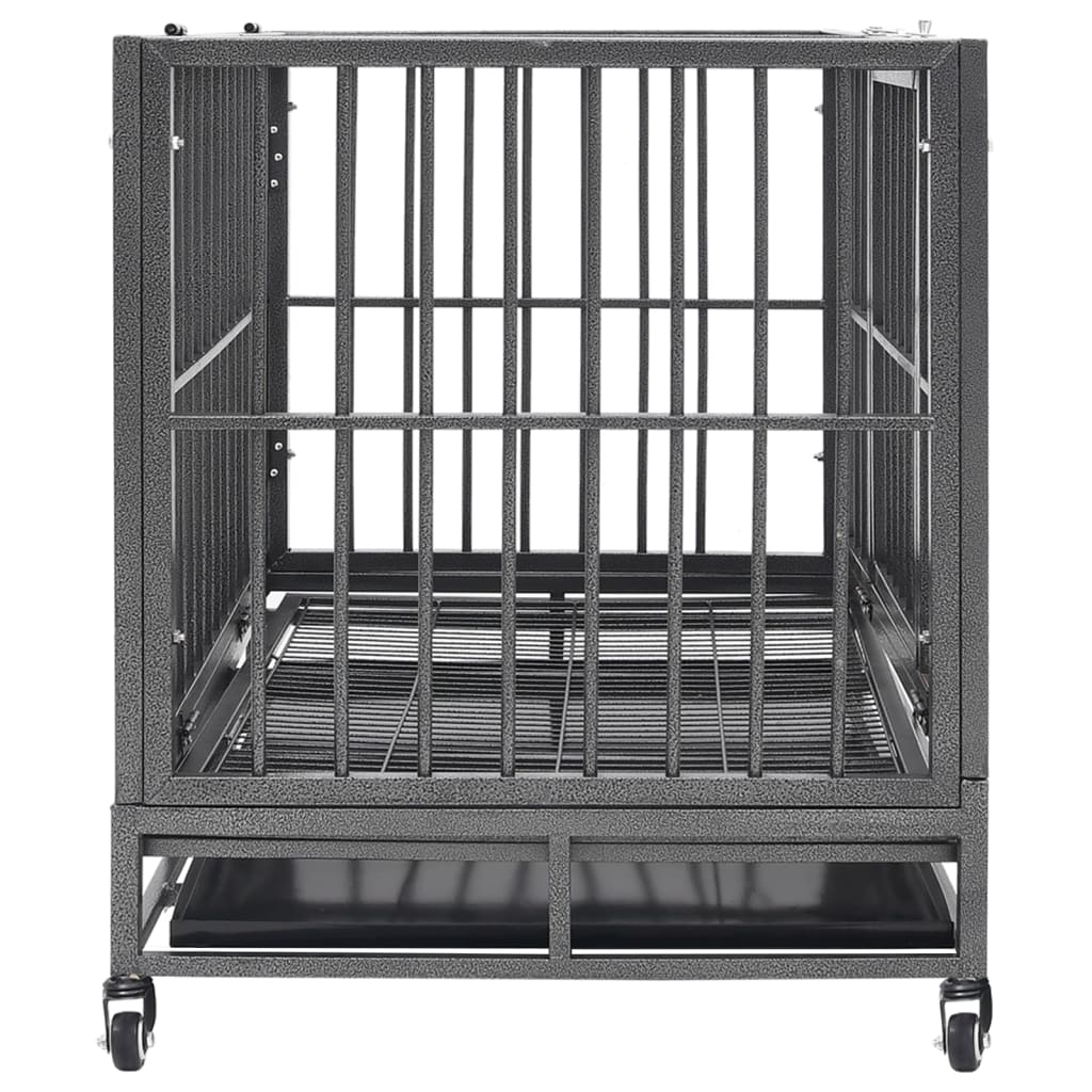 Cage pour chien avec roues en acier - 92 x 62 x 76 cm - number 3.