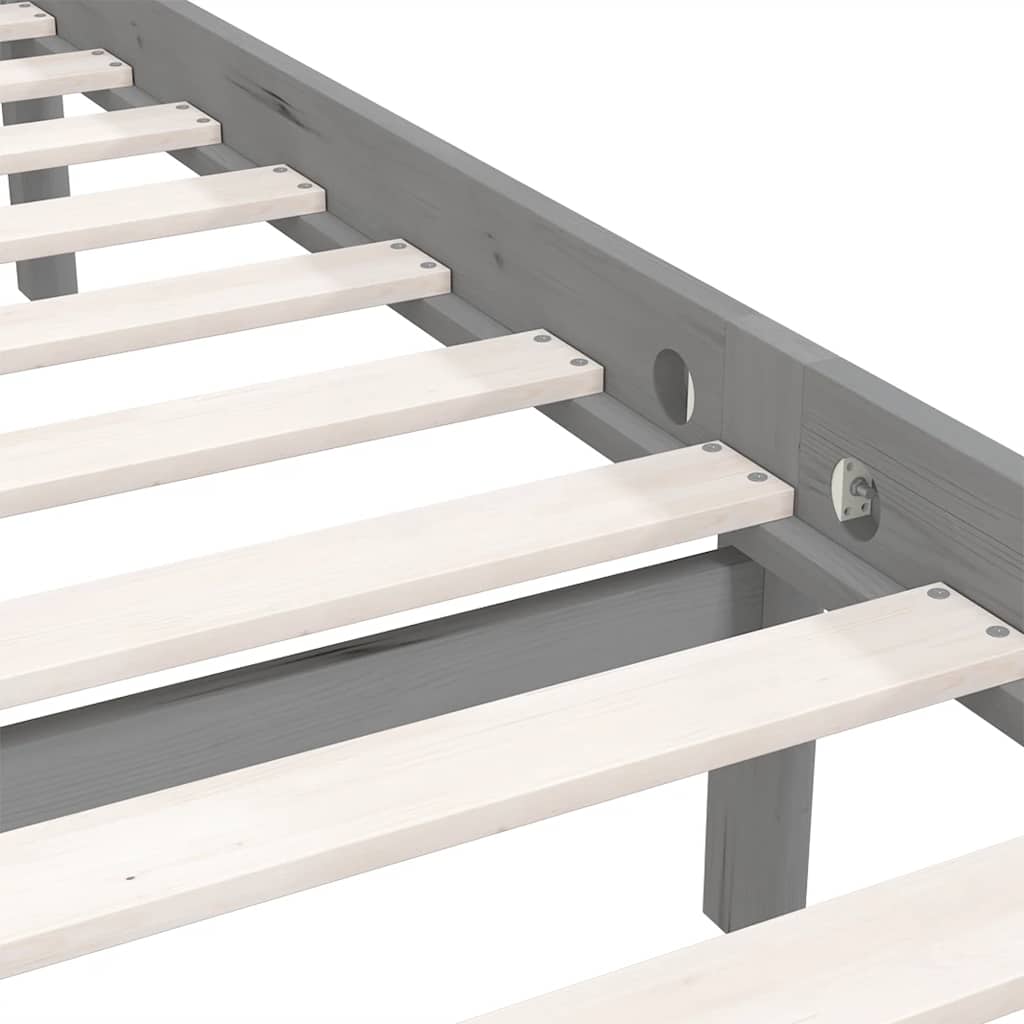 Sengeramme i massiv furu - grå, 200 x 200 cm - number 7.