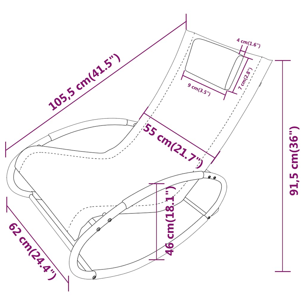 Ležaljka s čeličnim jastukom i tekstilom - siva, 1 - number 7.