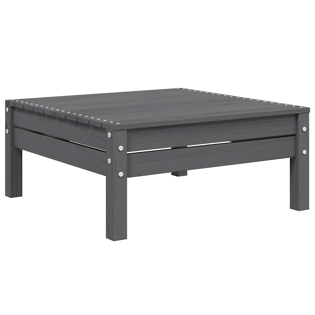 Vrtna lounge garnitura dijelovi s jastucima puni bor - sivi, 3, 2x srednji dio + stol - number 7.