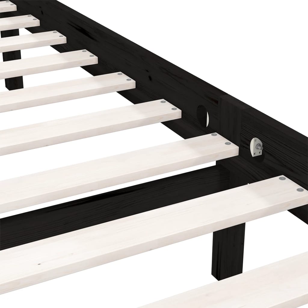 Okvir kreveta masivni bor - crni, 140 x 190 cm - number 7.