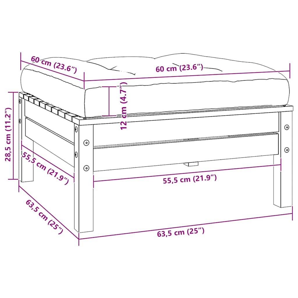 Vrtni stolac s jastukom krem boje, puna borovina - number 5.