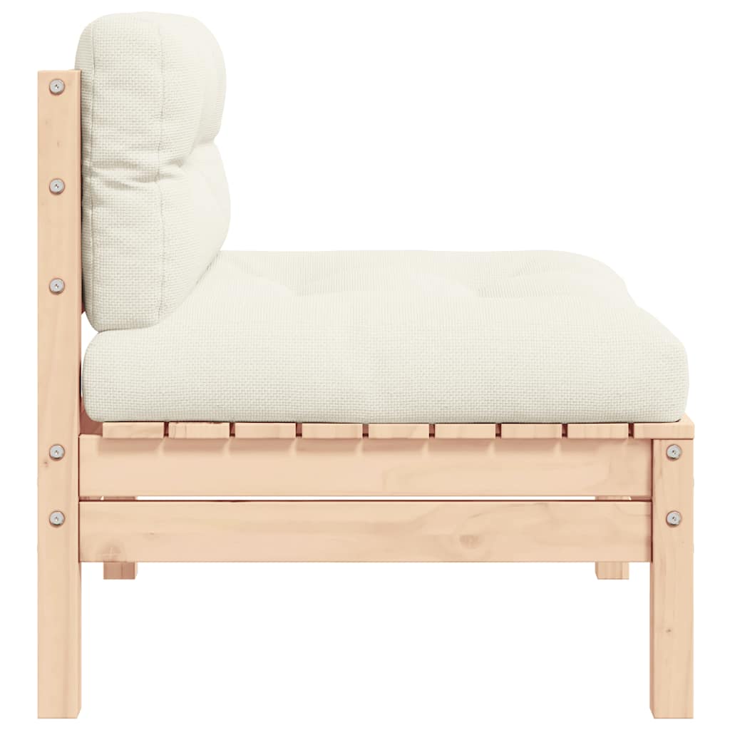 Središnji modul za vrtnu sofu, jastuci krem boje, puna borovina - number 3.