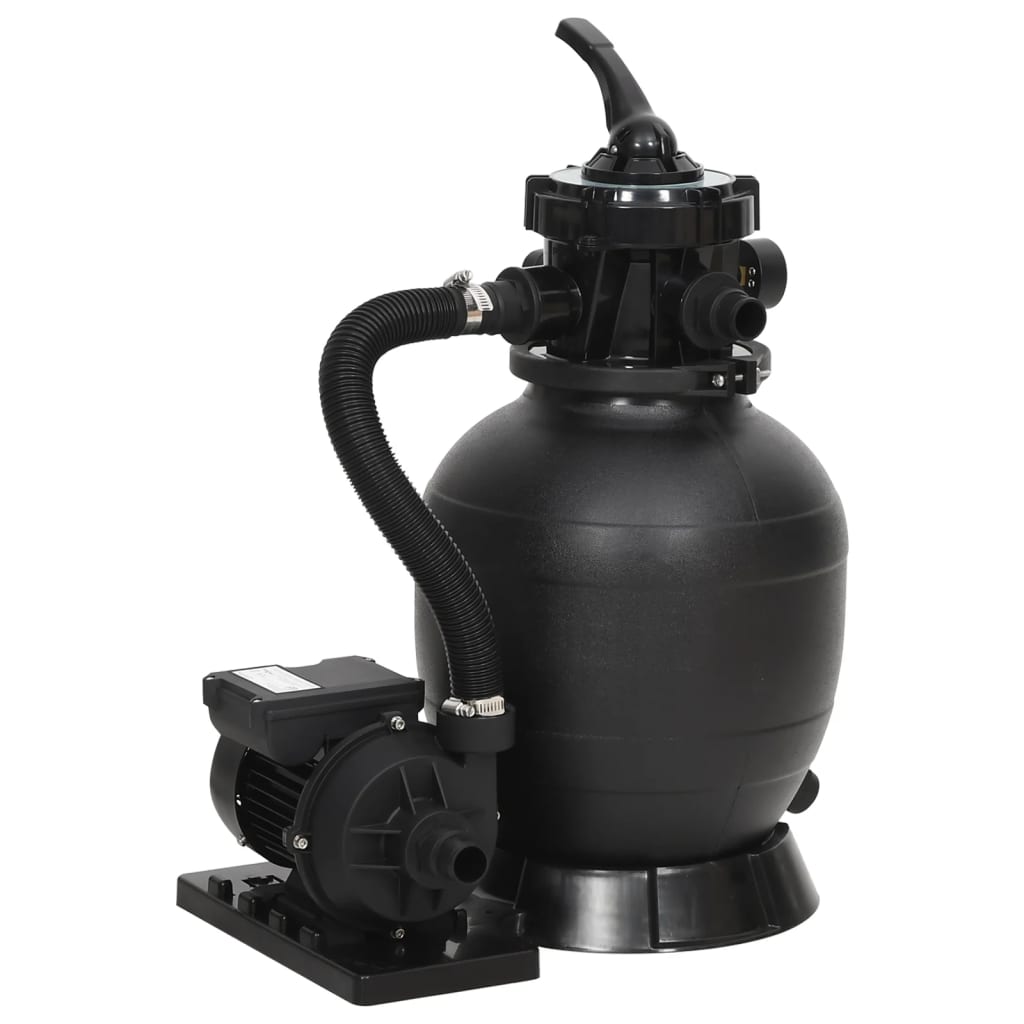 Sand filter pump for pool with 6-way valve black - number 1.