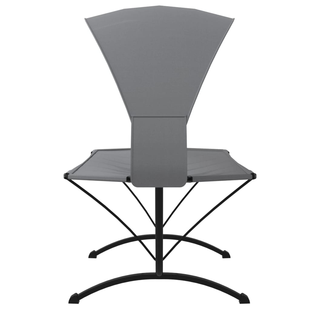 Udendørs loungeseng med baldakin stål og oxfordstof - grå - number 4.