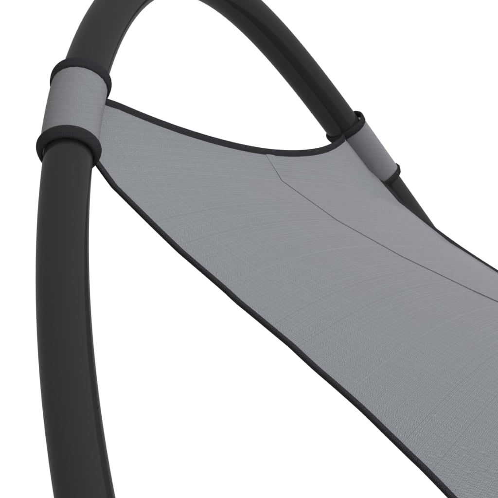 Ležaljka s funkcijom ljuljanja i kotačićima od čelika i tekstila - siva, 1 - number 5.