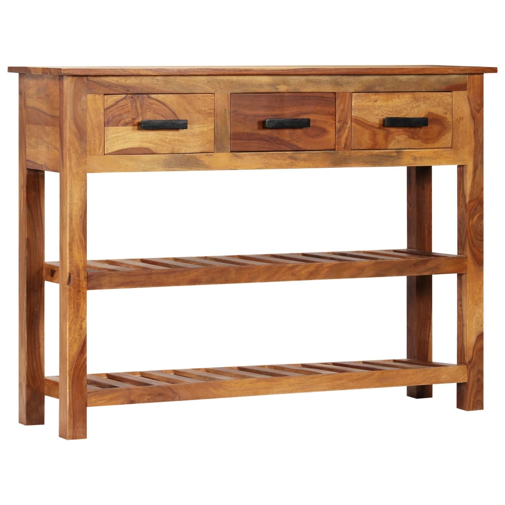 Skænk med 3 skuffer 110x30x80 cm massivt akacietræ - number 12.