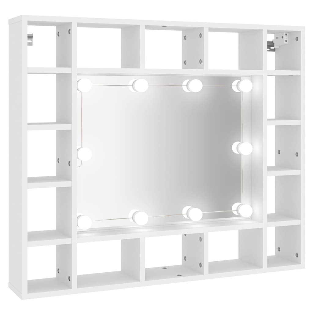 Spejlskab med led-lys 91x15x76,5 cm hvid - number 2.