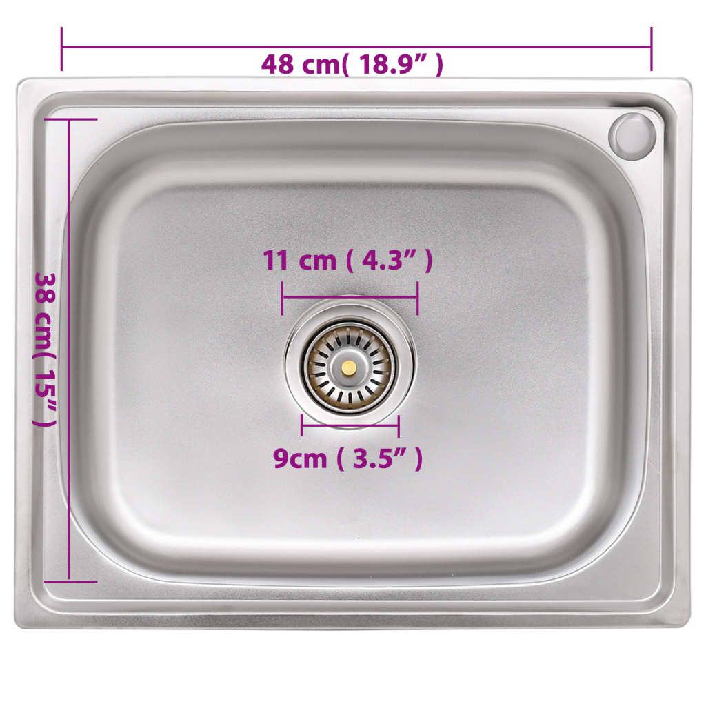 Campingvask enkelt vask rustfrit stål - number 8.