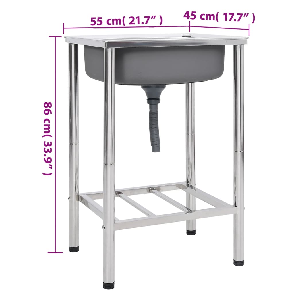 Campingvask enkelt vask rustfrit stål - number 7.