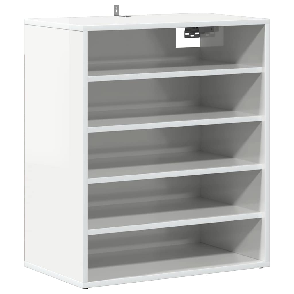 Ormar za cipele 60x35x70 cm čipplate bijeli visoki sjaj - number 6.